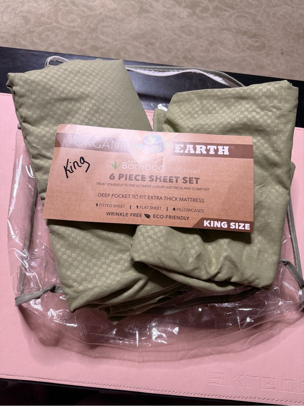 King Green Sheet Set 6 Piece Lot Deep Pockets